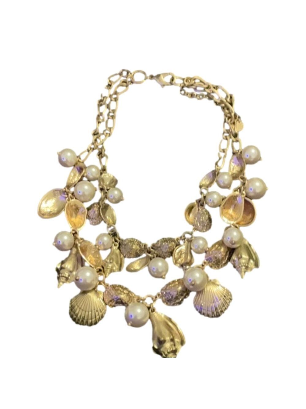 Talbots Gold Shell and Pearl Necklace